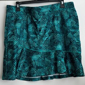 Teal Patterned Women's Skort